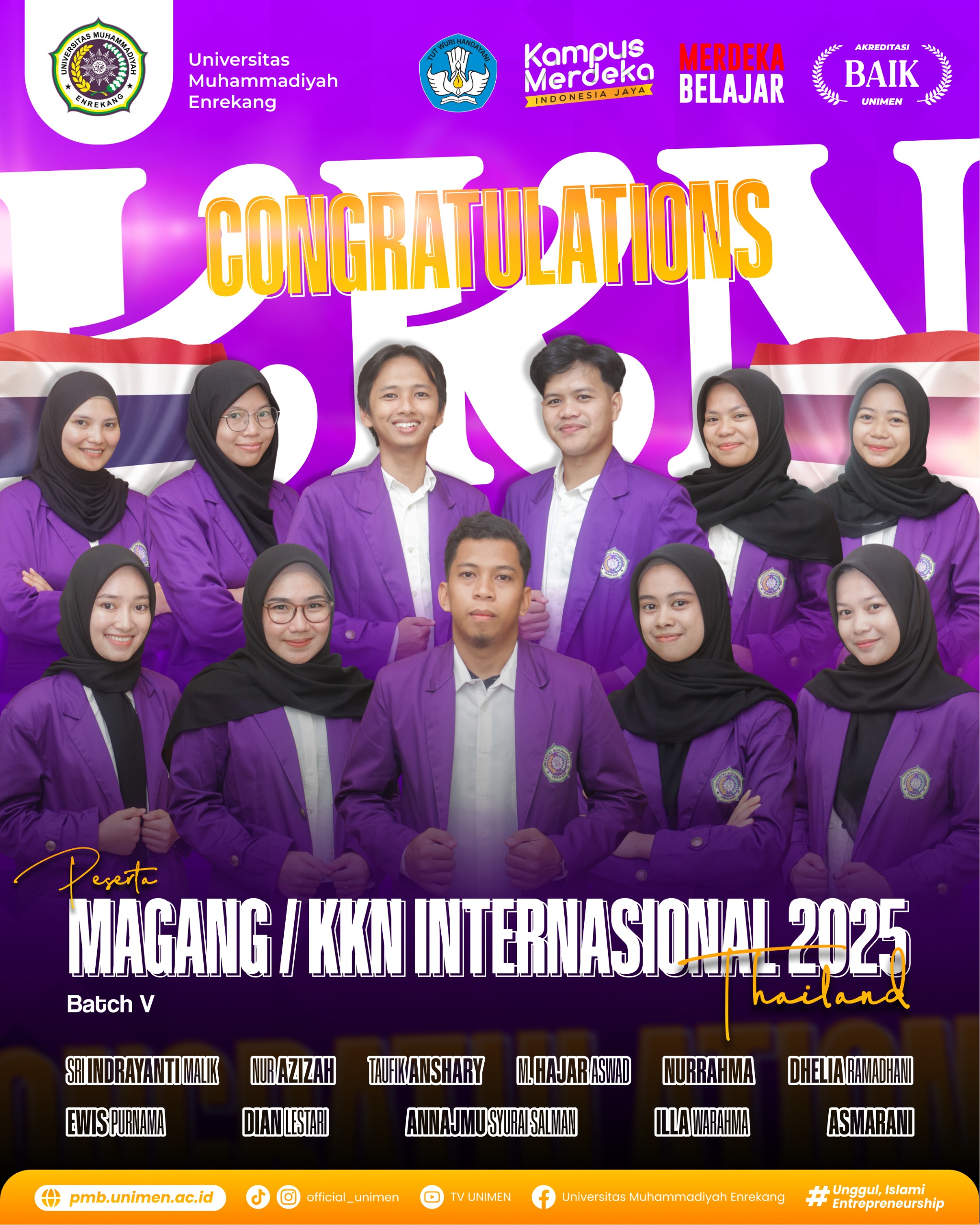 Go International: Mei 2025 Mendatang UNIMEN Kembali Kirim Mahasiswa KKN/Magang Di Thailand
